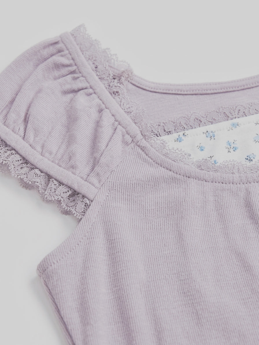 Mock Layered Floral Top