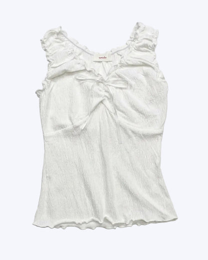 Ruffled Tie-Front Tank