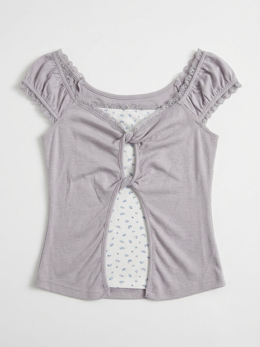 Mock Layered Floral Top