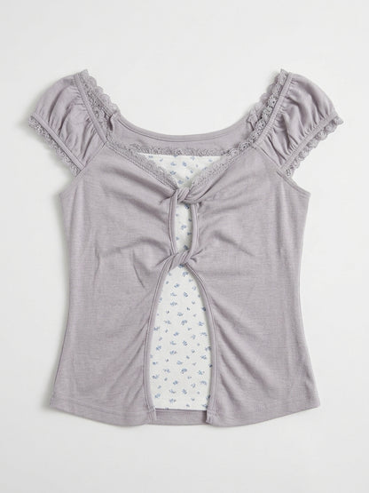 Mock Layered Floral Top