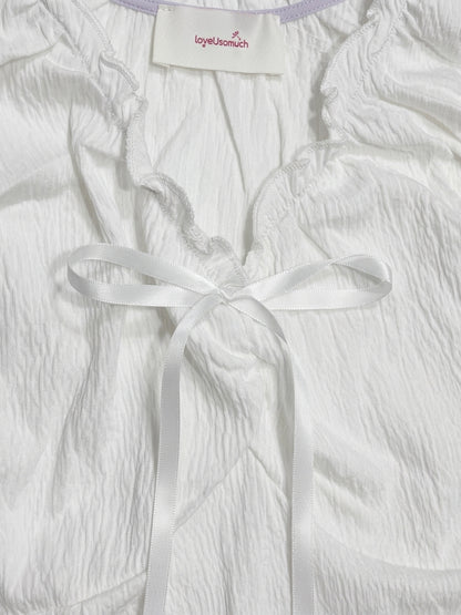 Ruffled Tie-Front Tank