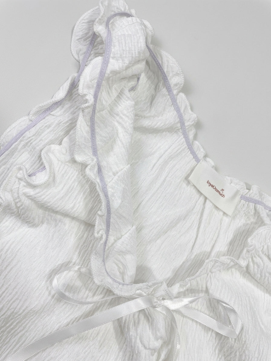Ruffled Tie-Front Tank