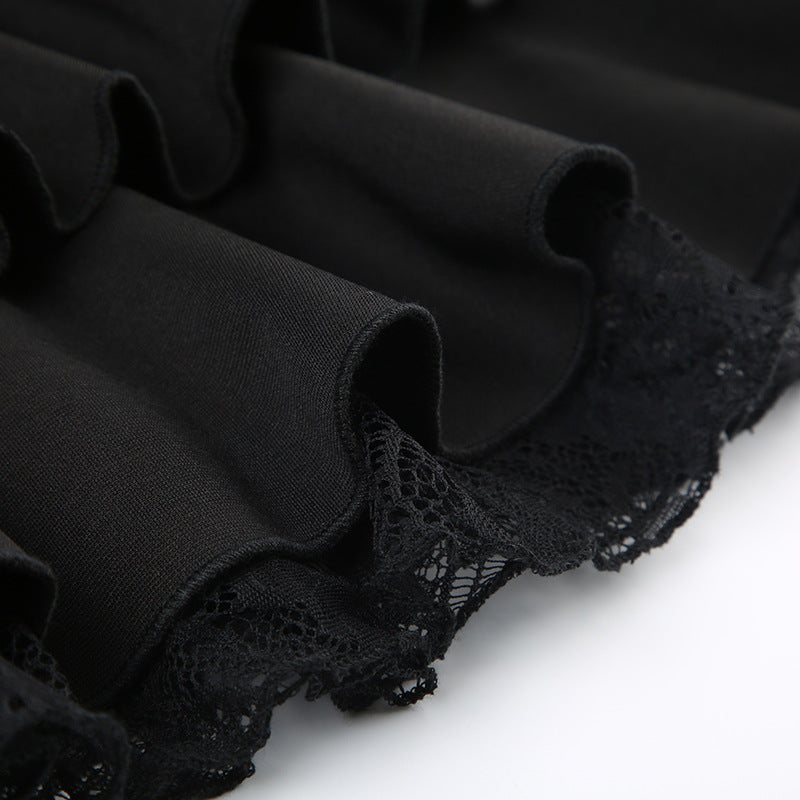 Ribbon Lace Layered Mini Skirt