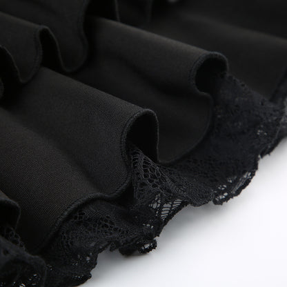 Ribbon Lace Layered Mini Skirt
